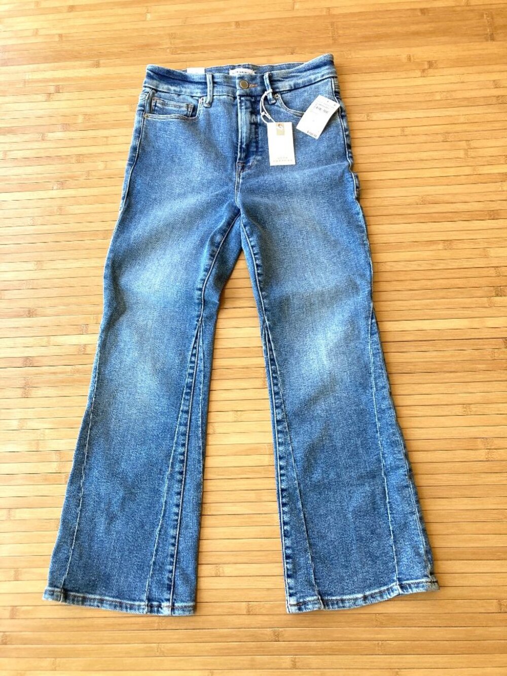 Good American Good Legs Crop Mini Boot Jeans Skinny Fit Womens 4 Indigo 917 NWT